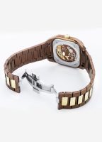 Mechano 42 mm Self-Winding Three-Hand Brown + Gold Bracelet Leather St