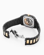 Mechano 42mm Self-Winding Three-Hand Black + Gold Bracelet and Leather