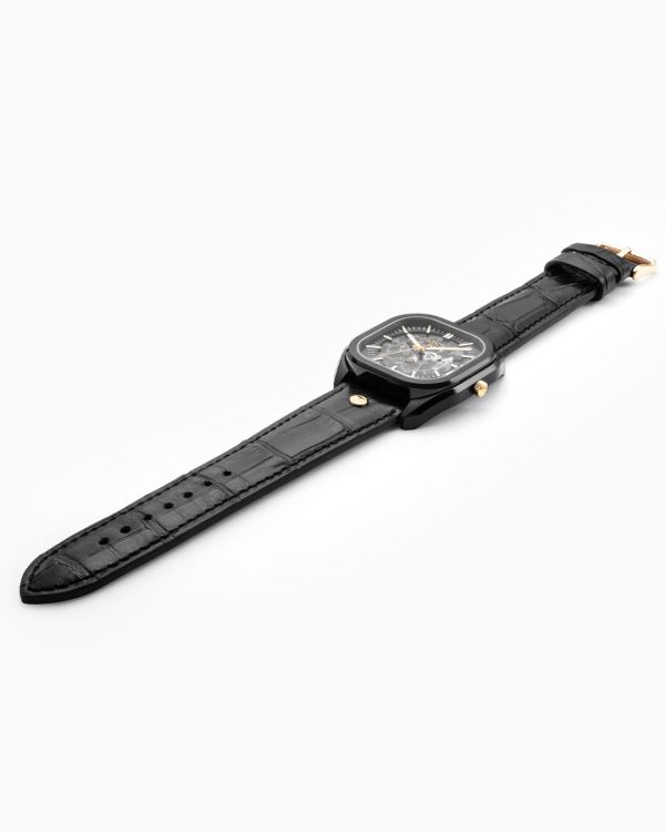 Mechano 42mm Self-Winding Three-Hand Black + Gold Bracelet and Leather