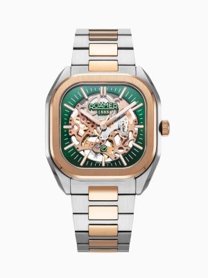 Mechano 42mm Self-Winding Three-Hand Green Dial Two-Tone Bracelet Leat