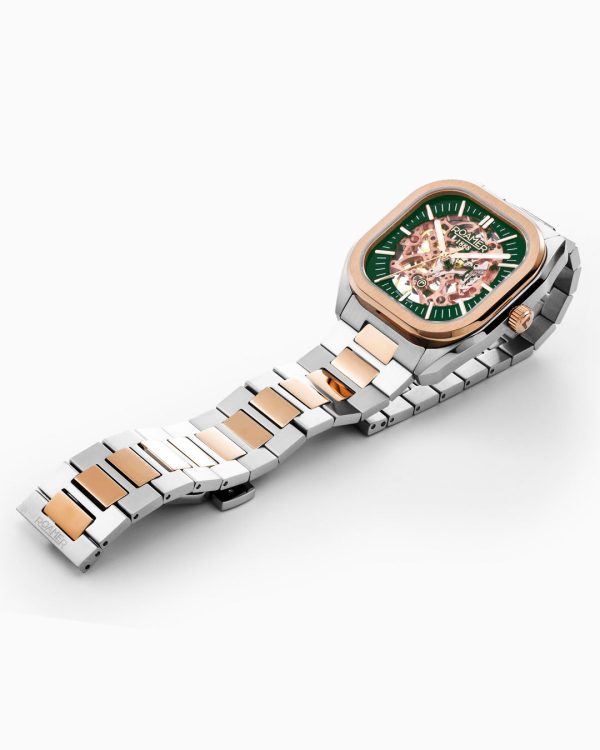 Mechano 42mm Self-Winding Three-Hand Green Dial Two-Tone Bracelet Leat