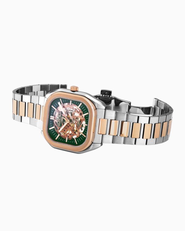 Mechano 42mm Self-Winding Three-Hand Green Dial Two-Tone Bracelet Leat