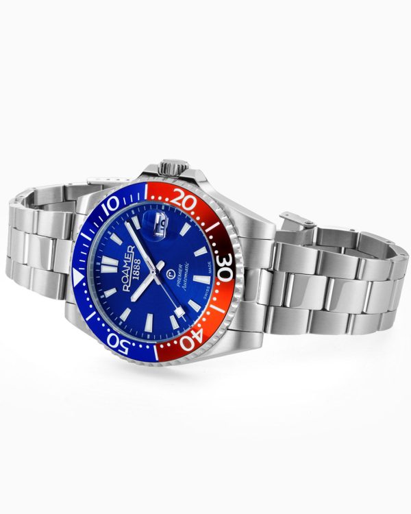 Premier 42 mm Automatic Three-Hand Date Blue Sunray Dial Silver Bracel