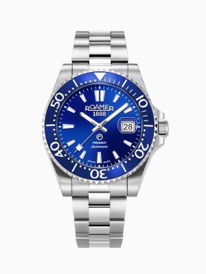 Premier 42 mm Automatic Three-Hand Date Blue Sunray Dial Silver Bracel