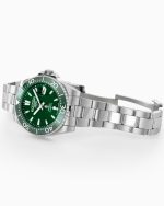 Premier 42 mm Automatic Three-Hand Date Green Sunray Dial Silver Brace