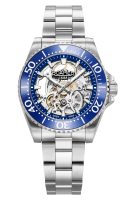 Premier Skeleton 42 mm Automatic Three-Hand Blue Dial Silver Bracelet