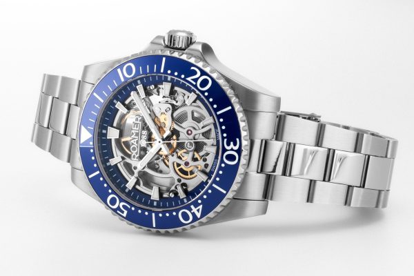 Premier Skeleton 42 mm Automatic Three-Hand Blue Dial Silver Bracelet