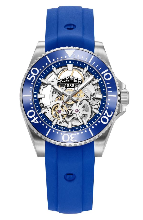 Premier Skeleton 42 mm Automatic Three-Hand Blue Dial Silver Bracelet