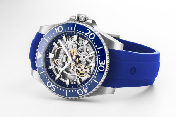 Premier Skeleton 42 mm Automatic Three-Hand Blue Dial Silver Bracelet