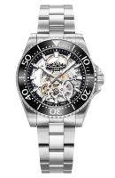 Premier Skeleton 42 mm Automatic Three-Hand Black Dial Silver Bracelet