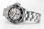 Premier Skeleton 42 mm Automatic Three-Hand Black Dial Silver Bracelet