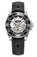 Premier Skeleton 42 mm Automatic Three-Hand Black Dial Silver Bracelet