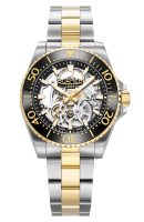 Premier Skeleton 42 mm Automatic Three-Hand Black Dial Two-Tone Bracel