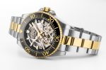 Premier Skeleton 42 mm Automatic Three-Hand Black Dial Two-Tone Bracel