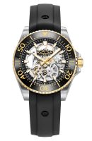 Premier Skeleton 42 mm Automatic Three-Hand Black Dial Two-Tone Bracel