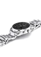 Pro Chrono 42mm Quartz Chronograph Date Black Sunray Dial Silver Brace