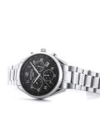 Pro Chrono 42mm Quartz Chronograph Date Black Sunray Dial Silver Brace