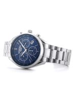 Pro Chrono 42mm Quartz Chronograph Date Blue Sunray Dial Silver Bracel