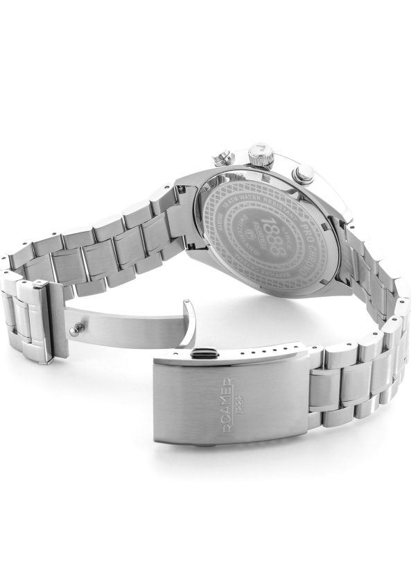 Pro Chrono 42mm Quartz Chronograph Date Grey Sunray Dial Silver Bracel