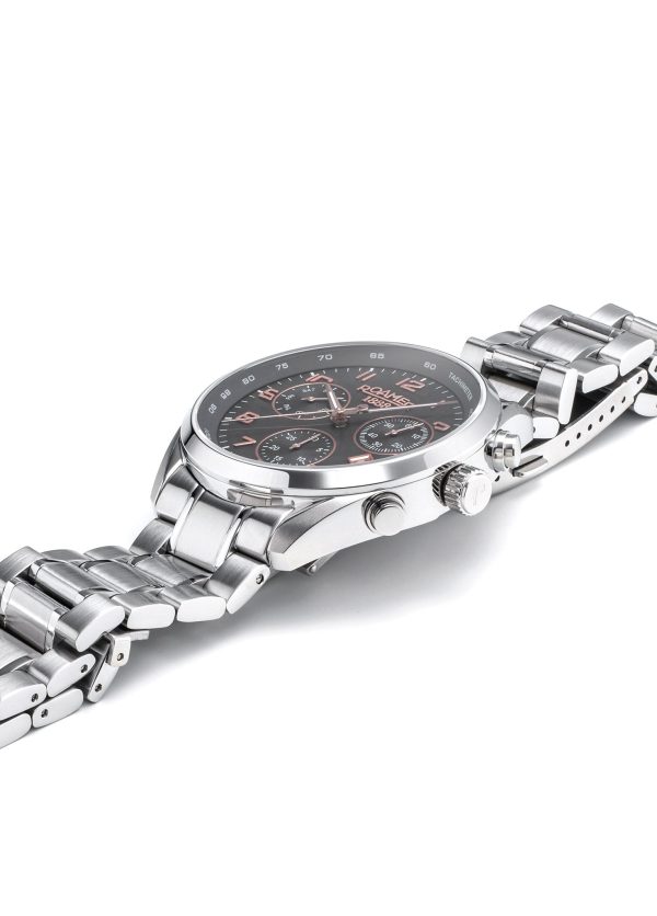 Pro Chrono 42mm Quartz Chronograph Date Grey Sunray Dial Silver Bracel