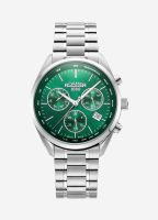 Pro Chrono 42mm Quartz Chronograph Date Green Sunray Dial Silver Brace