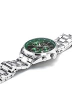 Pro Chrono 42mm Quartz Chronograph Date Green Sunray Dial Silver Brace