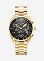 Pro Chrono 42mm Quartz Chronograph Date Black Sunray Dial Gold Bracele