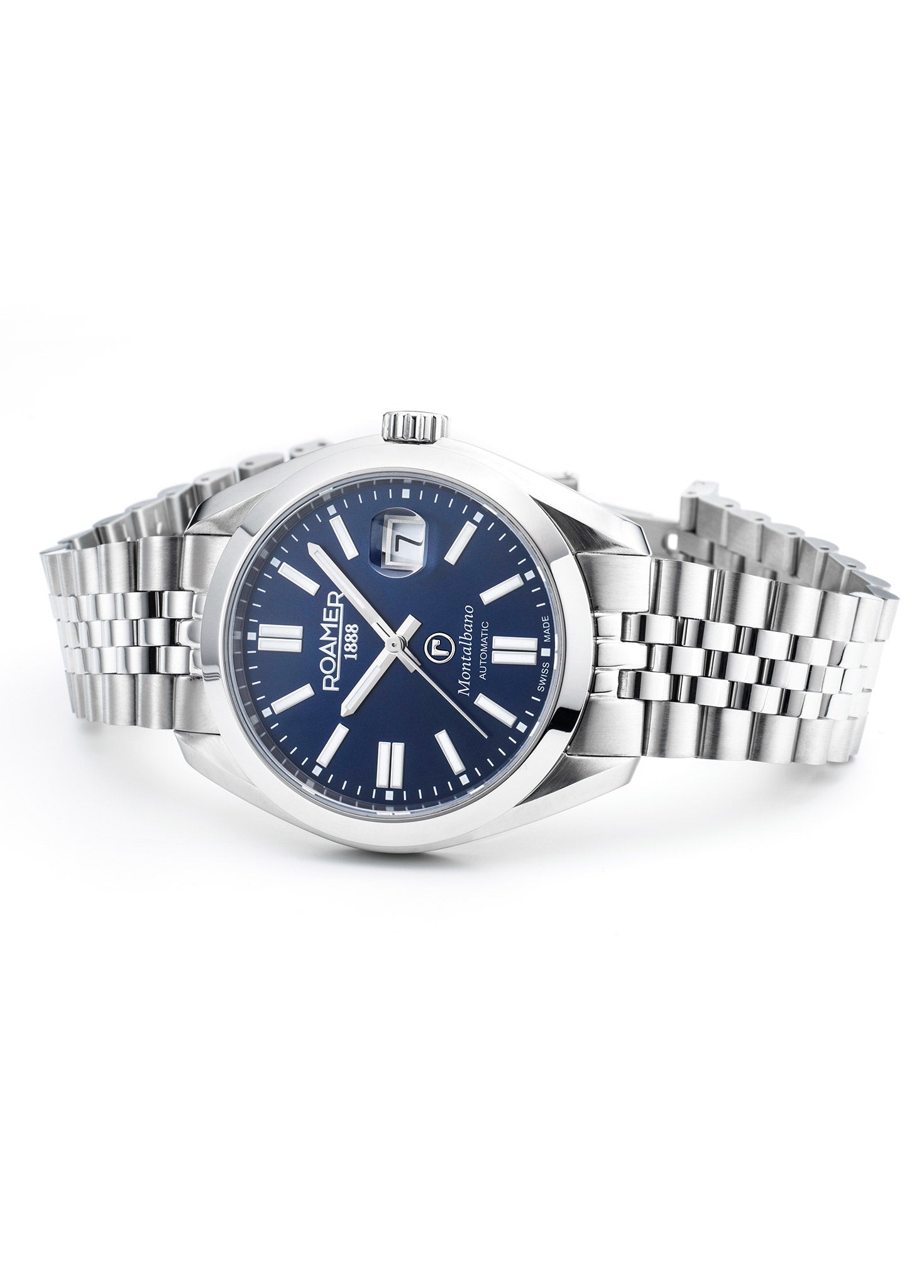 Montalbano Gents 41.5mm Automatic Three-Hand Date Blue Sunray Dial Sil