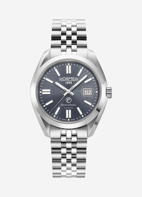 Montalbano Gents 41.5mm Automatic Three-Hand Date Grey Sunray Dial Sil