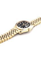 Montalbano Gents 41.5mm Automatic Three-Hand Date Black Sunray Dial Gold Bracelet Sapphire glass Stainless Steel swiss watch