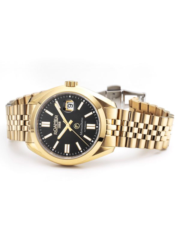 Montalbano Gents 41.5mm Automatic Three-Hand Date Black Sunray Dial Go