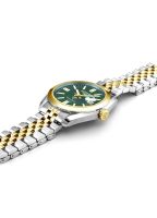 Montalbano Gents 41.5 mm Automatic Three-Hand Date Green Sunray Dial Two-Tone Bracelet Sapphire glass Stainless Steel swiss watch