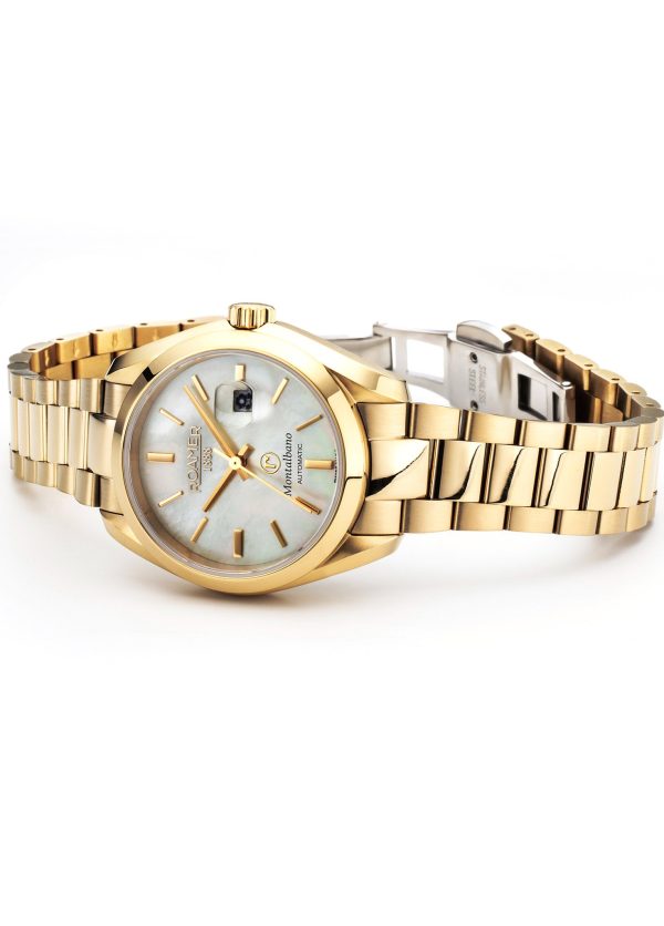 Montalbano Ladies 31mm Automatic Three-Hand Date Champagne Dial Gold B